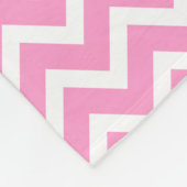 Monogram roze en witte zigzag Chevron Fleece Deken (Hoek)