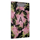 Monogram roze en zwarte Achillea Klembord (Rechts)