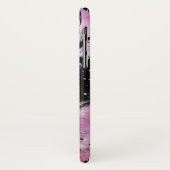 Monogram Roze en Zwarte Marmeren Wervelstelsel Case-Mate iPhone Case (Achterkant/links)