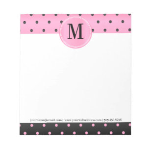 Monogram roze en zwarte pols Blocnote
