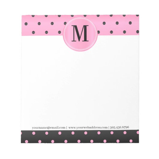 Monogram roze en zwarte pols Blocnote (Voorkant)