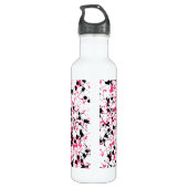 Monogram roze en zwarte schilferkapier waterfles  (Achterkant)