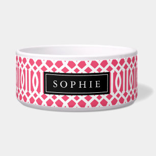Monogram roze en zwarte Trellis Voerbakje