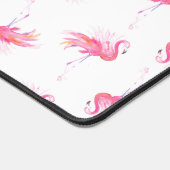 Monogram roze flamingo schattig bureaumat (Hoek)