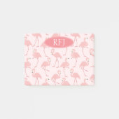 Monogram Roze Flamingos Post-it® Notes (Voorkant)