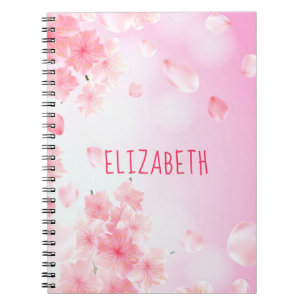 Monogram Roze Floral Feminine Journal Notitieboek