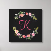 Monogram Roze, Geel en Groene Florenz Waterverf Canvas Afdruk (Voorkant)