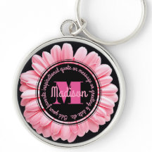 Monogram Roze Gerbera voegt je eigen berichtaanjag