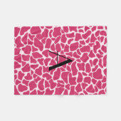 Monogram roze girafdruk fleece deken (Voorkant (Horizontaal))