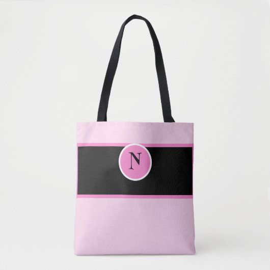Monogram Roze Girly Custom Draagtas (Voorkant)
