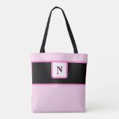 Monogram Roze Girly Custom Draagtas (Achterkant)