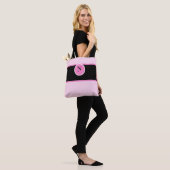 Monogram Roze Girly Custom Draagtas (Op model)