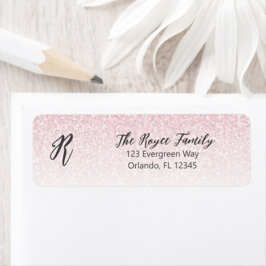 Monogram Roze Glitter Etiket (Insitu)