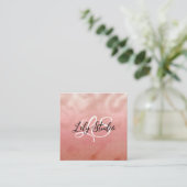 Monogram roze glitter getextureerd Visitekaartje (Staand voorkant)
