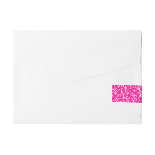 Monogram Roze Glitter Omwikkelbaar Adreslabel (Achterkant)