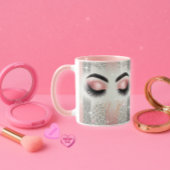 Monogram roze glitterwimpers mok