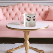 Monogram roze glitterwimpers mok