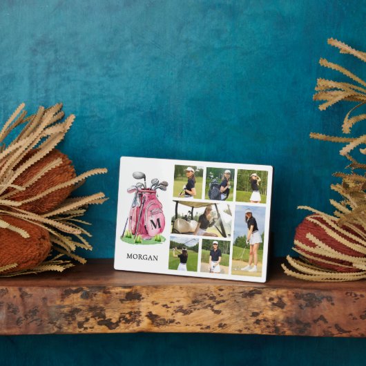 Monogram Roze Golf Fotocollage Fotoplaat (Zijkant)