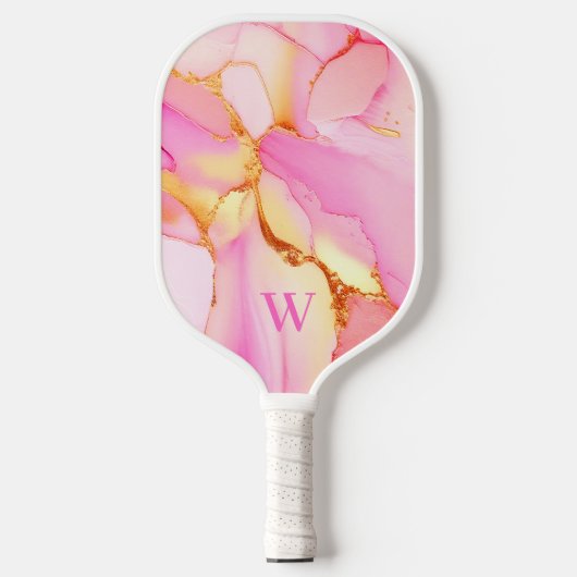 Monogram Roze Goud Abstract Pickleball Paddle (Voorkant)