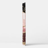 Monogram Roze Goud Agate Vloeibaar & Glitter Goud Case-Mate iPhone Case (Achterkant / Rechts)