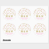 Monogram Roze Goud Confetti bruiloft gunst Labels (Vel)