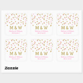 Monogram Roze Goud Confetti bruiloft gunst Labels (Vel)