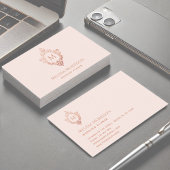 Monogram Roze Goud Krest Initial Elegant Visitekaartje