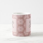 Monogram Roze Gouden Glitter Geometrisch Patroon Koffiemok (Center)