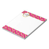 Monogram roze goudgig notitieblok (Gedraaid)