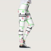 Monogram Roze Groen Zwart Polka Dots Leggings (Rechts)