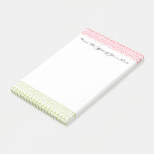 Monogram roze groene Waterverf Tribale Printerpatr Post-it® Notes (Schuin)