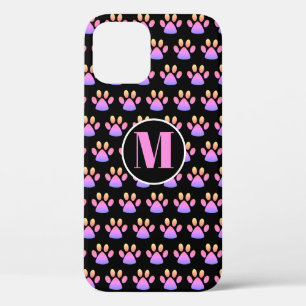 Monogram roze handmatige afdrukken iPhone 12 hoesje