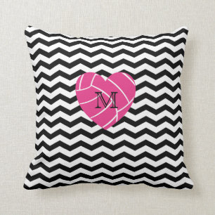 Monogram Roze Hart Volleybal Kussen