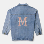 Monogram roze Initiaal letter gepersonaliseerd Denim Jacket (Achterkant)