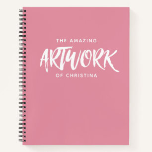 Monogram Roze Jouw naam van de kunstenaar Sketchbo Notitieboek