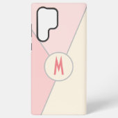 Monogram roze kleur blok samsung galaxy hoesje (Achterkant)