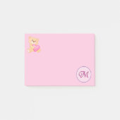 Monogram Roze M Post-it® Notes (Voorkant)