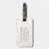 Monogram Roze Marmer Bagagelabel (Achterkant verticaal)