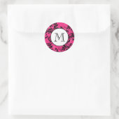 Monogram roze   met schuifwiel Sticker (Tas)