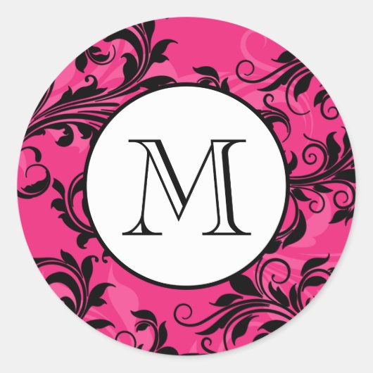 Monogram roze   met schuifwiel Sticker (Voorkant)