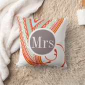 Monogram roze Mint Taupe Modern Pattern Pillow Kussen (Deken)