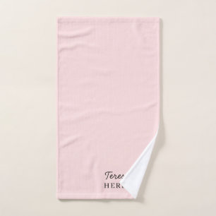 Monogram Roze Modern Minimalistisch Vrouwelijk Handdoek
