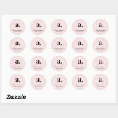 Monogram Roze Modern Minimalistisch Vrouwelijk Ronde Sticker (Vel)
