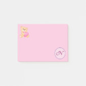 Monogram Roze N Post-it® Notes (Voorkant)