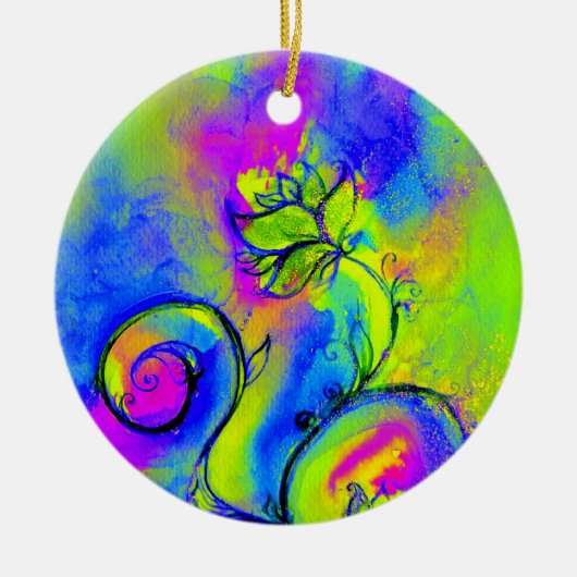 MONOGRAM roze paars blauw Keramisch Ornament (Voorkant)