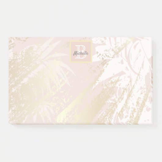 Monogram roze palmololie post-it® notes (Voorkant)
