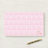Monogram roze pasteelkersen post-it® notes (Op bureau)