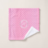 Monogram roze pols Patroon Bad Handdoek (Wasdoekje)