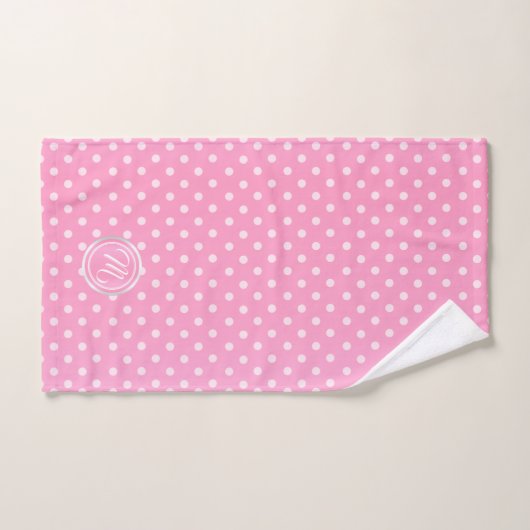 Monogram roze pols Patroon Bad Handdoek (Handdoek)