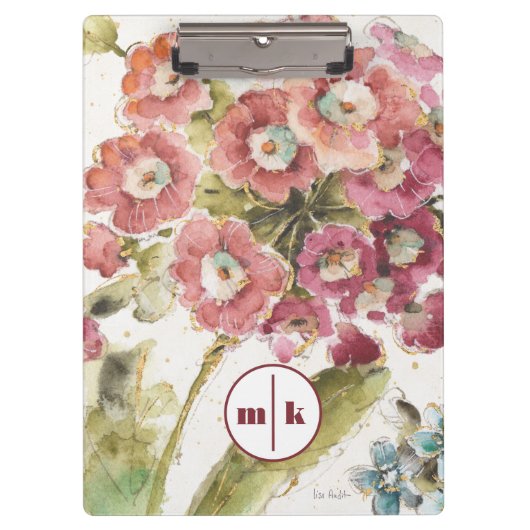 Monogram | Roze primrose Klembord (Voorkant)